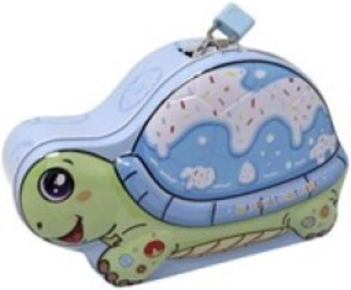 Spaarpot Schildpad - Grote Maat - Metaal - Veilig met Slot - Leuke Decoratie voor Kinderen - ShopVlot
