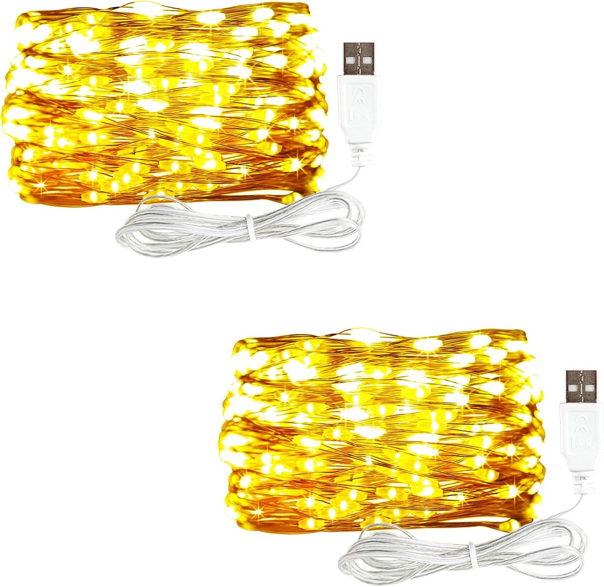LED-lichtslinger 100 LED's - 5,3 m USB-aansluiting - waterdicht voor binnen/buiten - ideaal voor feestdecoratie - ShopVlot