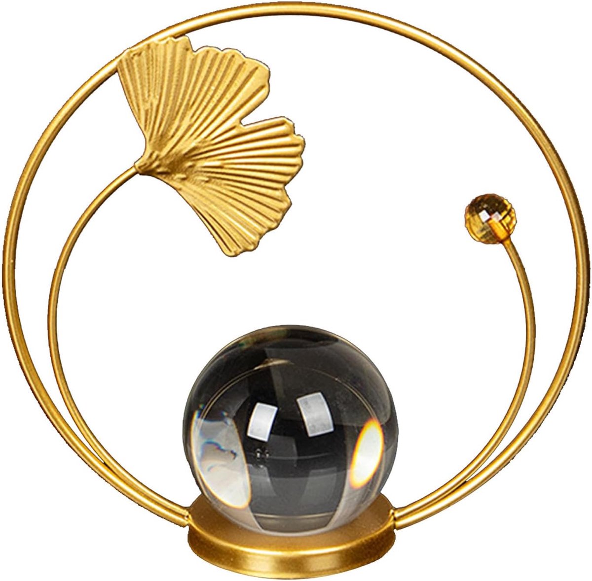 Entree Bureau Ornament - Ginkgo-blad - Metaal Sculptuur - Luxe Design voor Woonkamer - ShopVlot