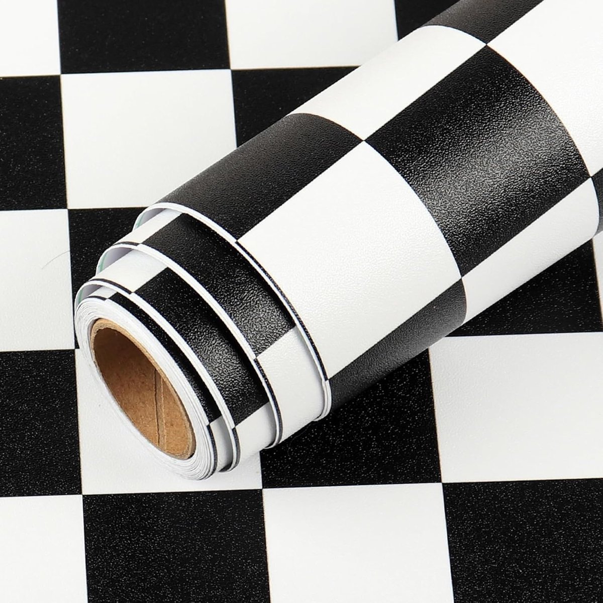 Meubelfolie zwart-wit schaakpatroon - zelfklevend - waterdicht - ideaal voor renovatie - ShopVlot