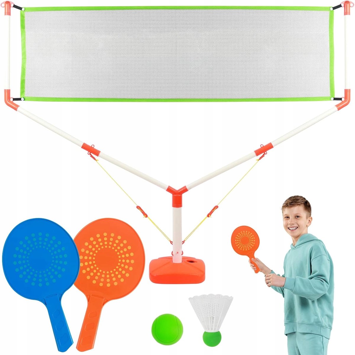 Kinderbadmintonset met net, rackets en shuttles