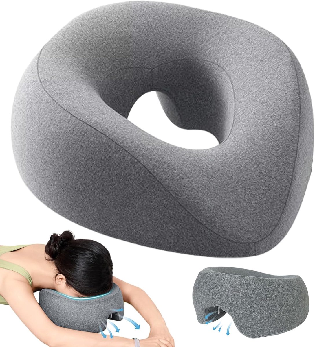 Gezichtskussen Memory Foam - Ergonomisch met Gezichtsopening - Verwijderbare en Wasbare Hoes - Ideaal voor Massages - ShopVlot