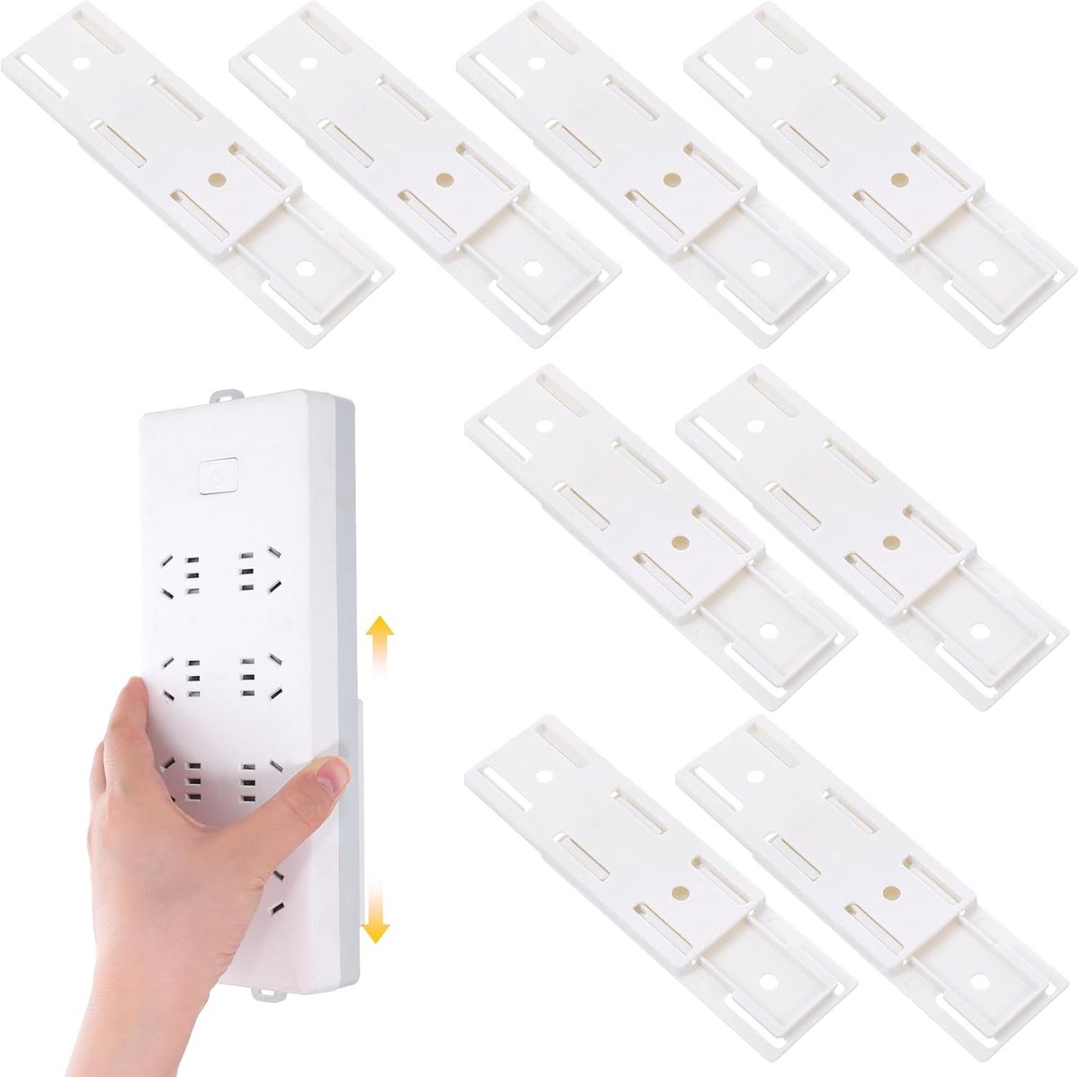 Plug houder set van 8 - zelfklevend - voor stekkerdozen en afstandsbedieningen - handig voor thuis en op kantoor - ShopVlot