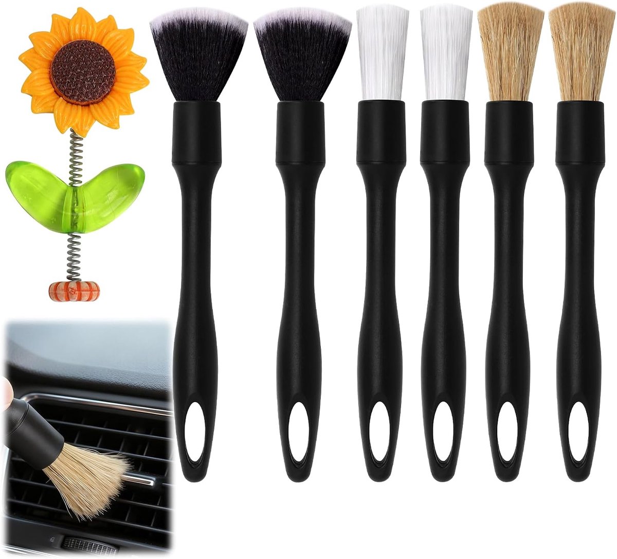 Car Detail Cleaning Kit Brushes - 6-delige set - Premium detailborstels - Voor grondige reiniging - ShopVlot