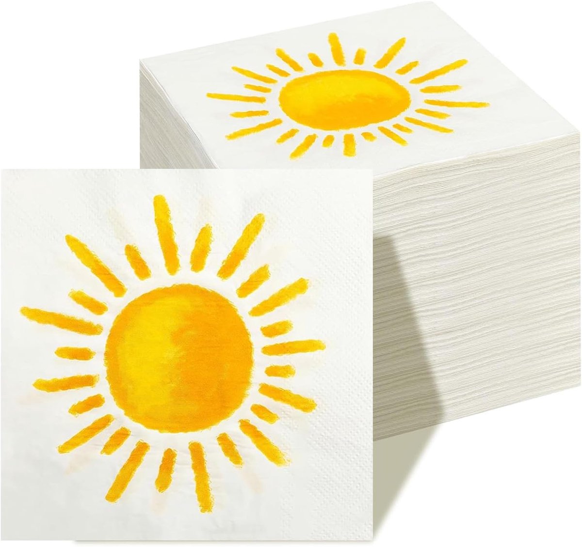 Papierservetten 33x33 cm - 40 Stuks met Zonnen-Deko - Perfect voor Kinderfeestjes - Creëer een Zonnige Sfeer - ShopVlot