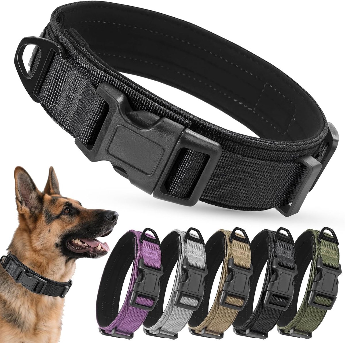Hondenhalsband verstelbaar 3.8 cm - nylon - ademend en zacht - voor comfortabel gebruik - ShopVlot