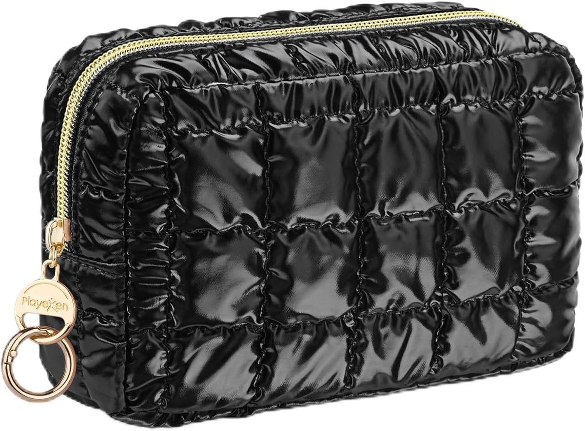 Kleine make-uptas 16 x 11 x 5 cm - waterdicht PU en katoen - ideaal voor reizen - opbergen van make-up - ShopVlot