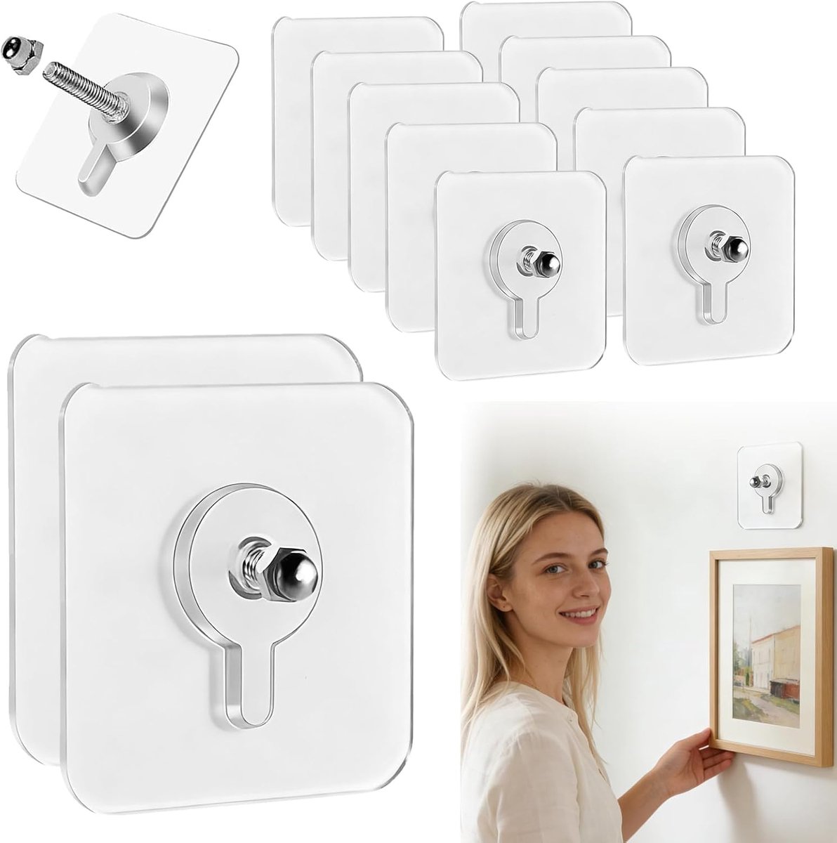 Klebe Bildernägel 14mm - Zelfklevend - Achterlaat geen lijmresten - Ideaal voor huurders - ShopVlot