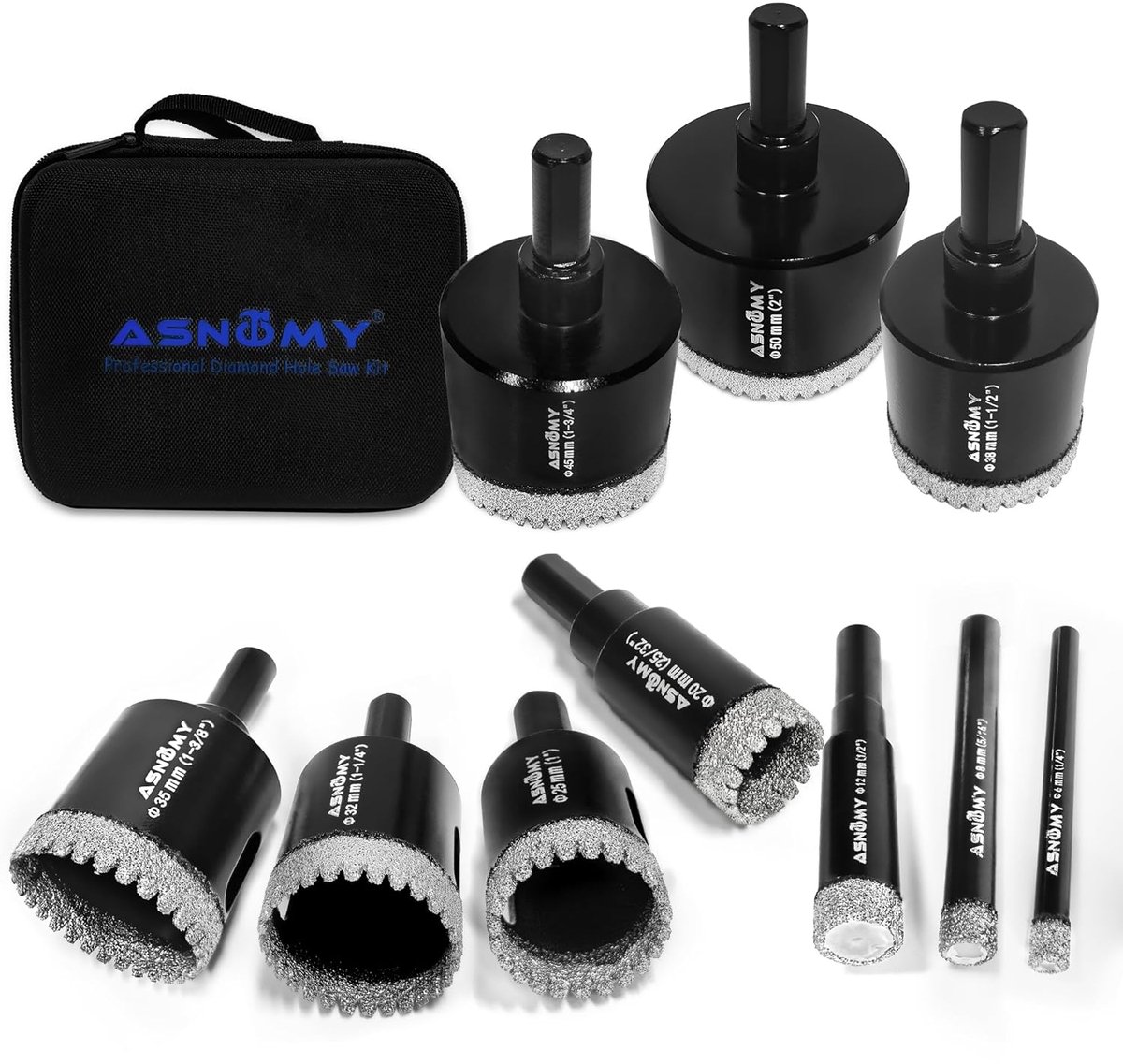 Diamantboor set 10 delig 6-50 mm - Getande diamantboor - Voor glas, tegels en porselein - Perfect voor precisiewerk - ShopVlot