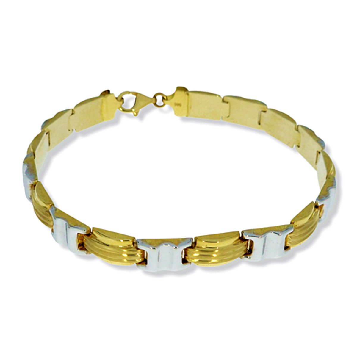 Gouden Fantasie Armband 21.5 cm 7.6 mm 14 karaats