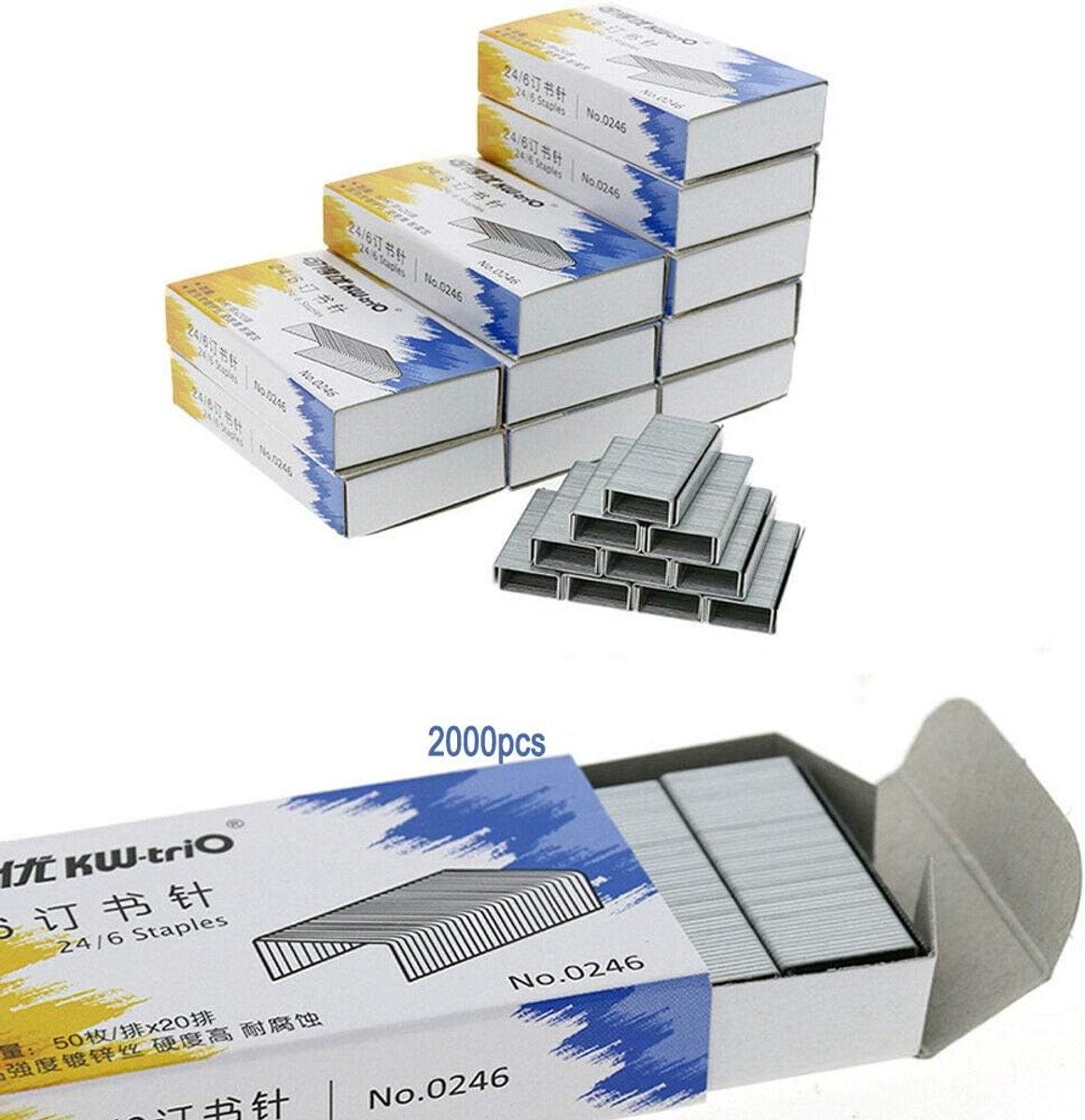 Krammen 26/8 mm - Sterke metalen krammen - Ideaal voor zware nietmachines - Voor kantoor en school - ShopVlot