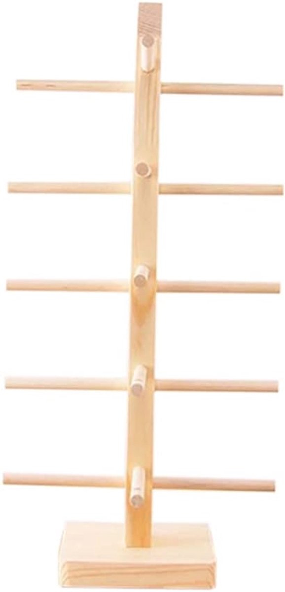 Glazenstandaard voor 5 Pairs - Houten zonnebrillenhouder - Stevig en duurzaam - Perfect voor brillen en accessoires - ShopVlot