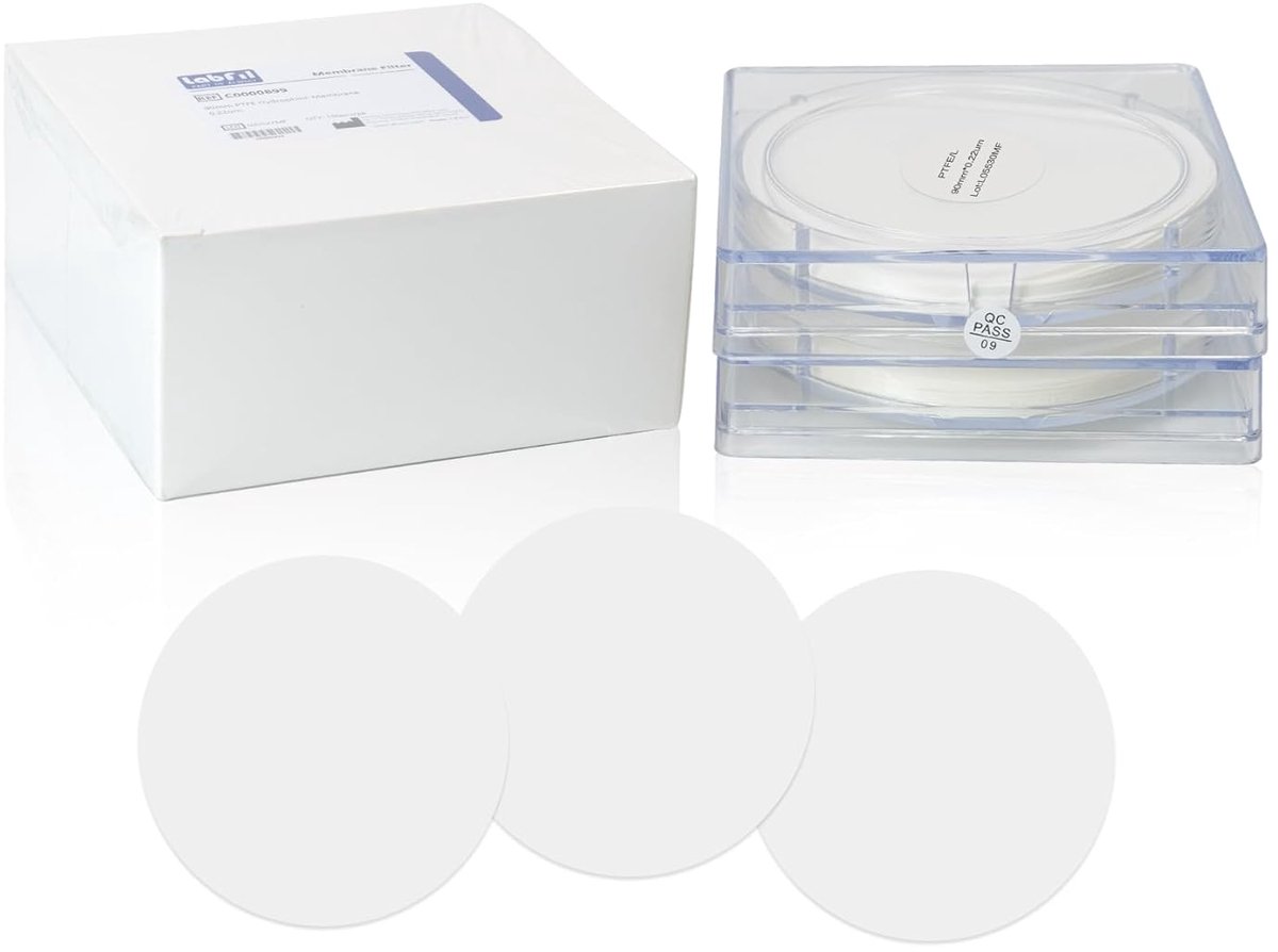 PTFE membraanfilter 90 mm - hydrofiel - 0.22 µm - hoge doorstroming en retentie - ShopVlot