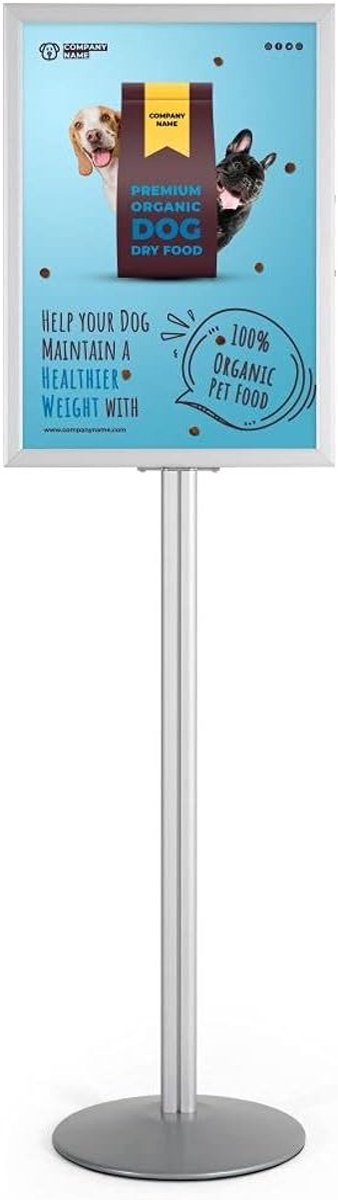 Infostand sign in DIN A1 - dubbelzijdige posterstand - aluminium - eenvoudig te vervangen poster - ShopVlot