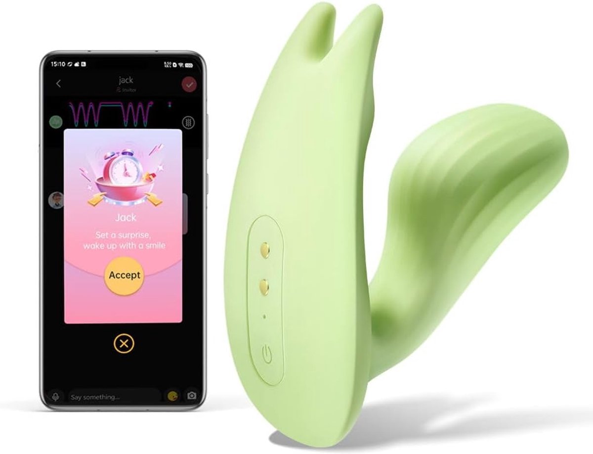 Slimme vibrator - groen - app-gestuurd - geniet van een speelse start van je dag - ShopVlot
