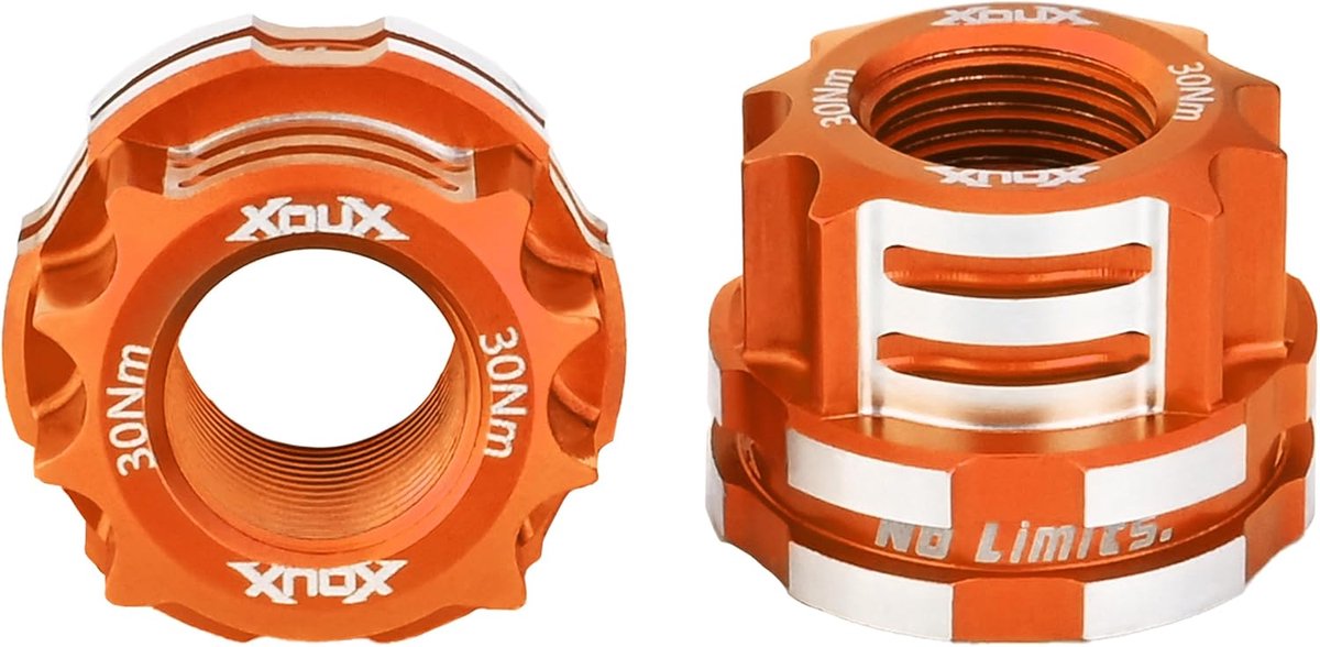 BMX asmoeren 10mm - oranje - hoogwaardig aluminium - perfecte pasvorm voor BMX - ShopVlot