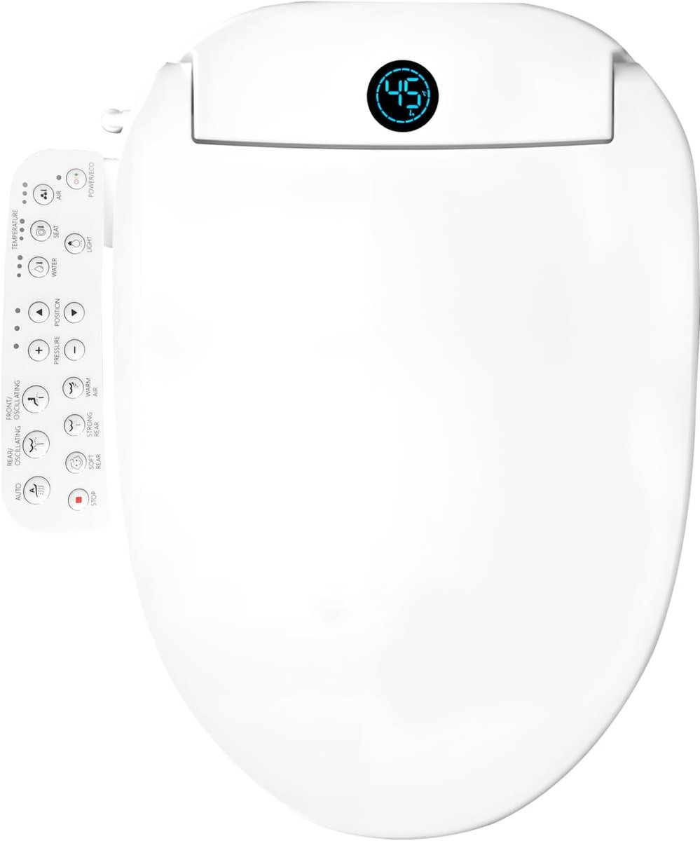 Intelligent toiletbril met bidet - elektrisch lang model - vier reinigingsmodi - ShopVlot
