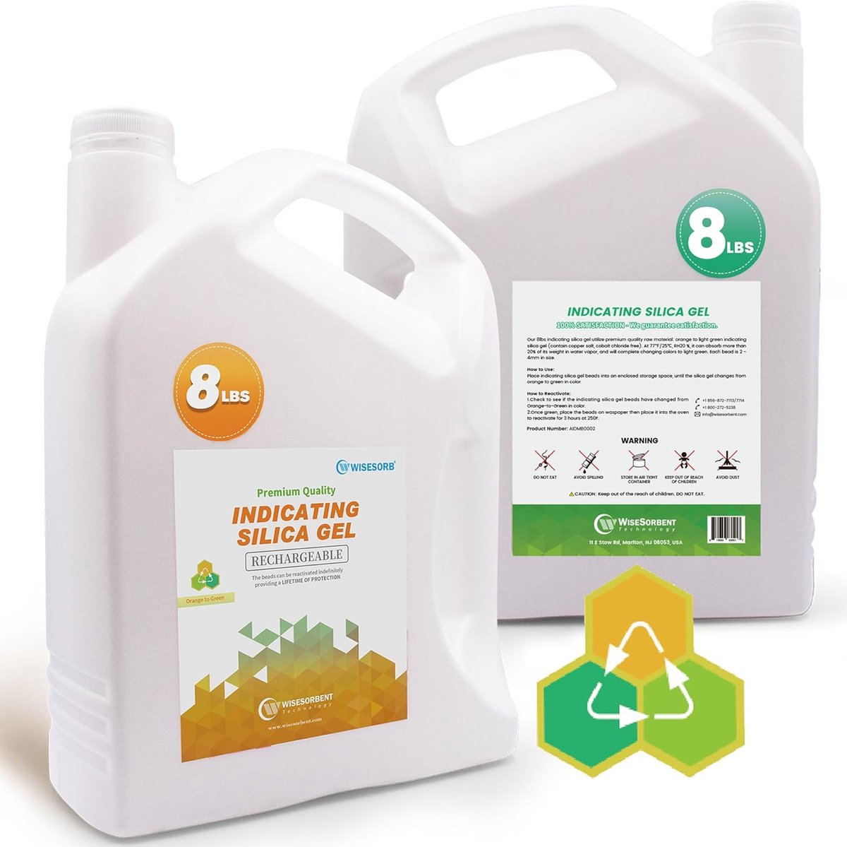 Silica gel 3.6 kg - herbruikbaar met kleurindicator - vochtabsorberende korrels voor opslag - ShopVlot