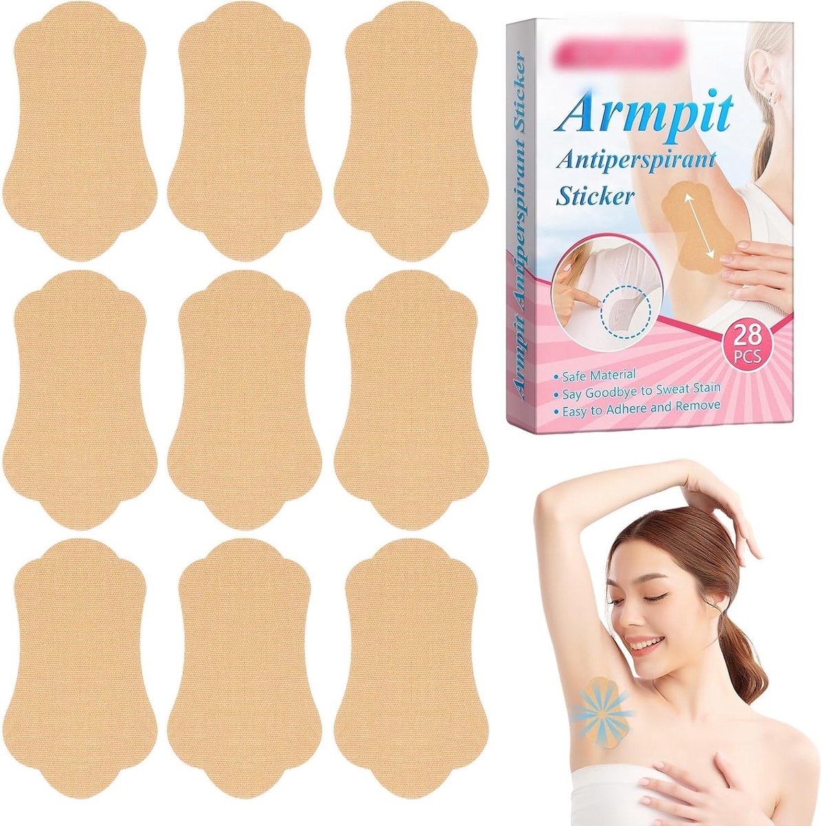 Okselpads 28 stuks - zelfklevend katoen - geurremmend - comfortabele zweetbescherming - ShopVlot