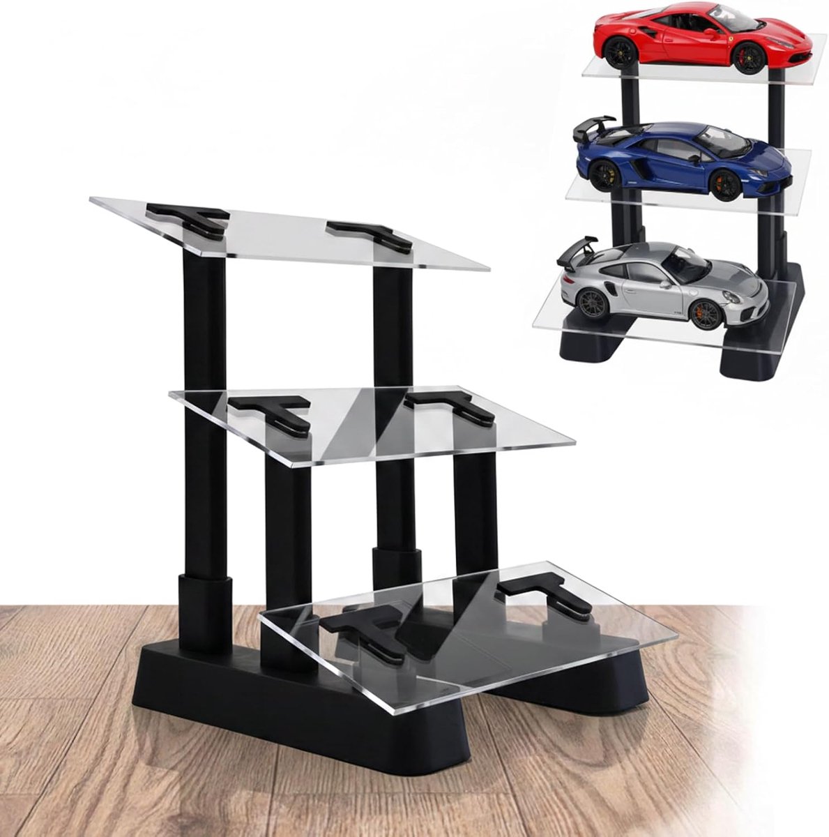 Modelautostandaard 3-laags - 1/24 schaal - Hoogwaardige materialen - Perfect voor uw racecollectie - ShopVlot