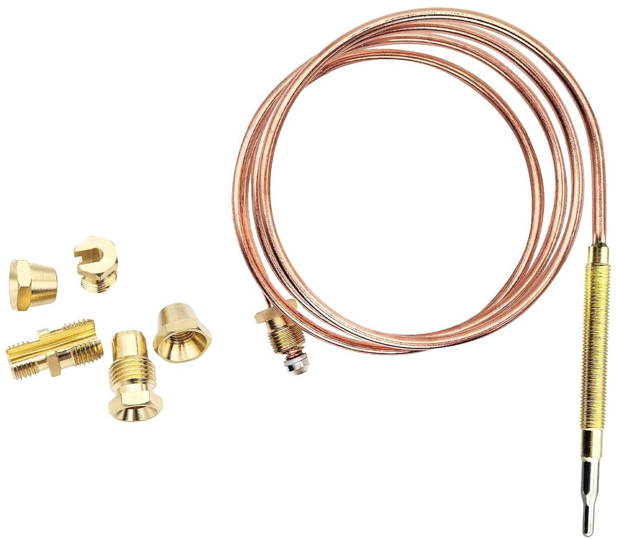 Thermoelementset 900 mm - Vlambeveiligingssensor - Universeel met adaptermoeren - Voor kachel en fornuis - ShopVlot