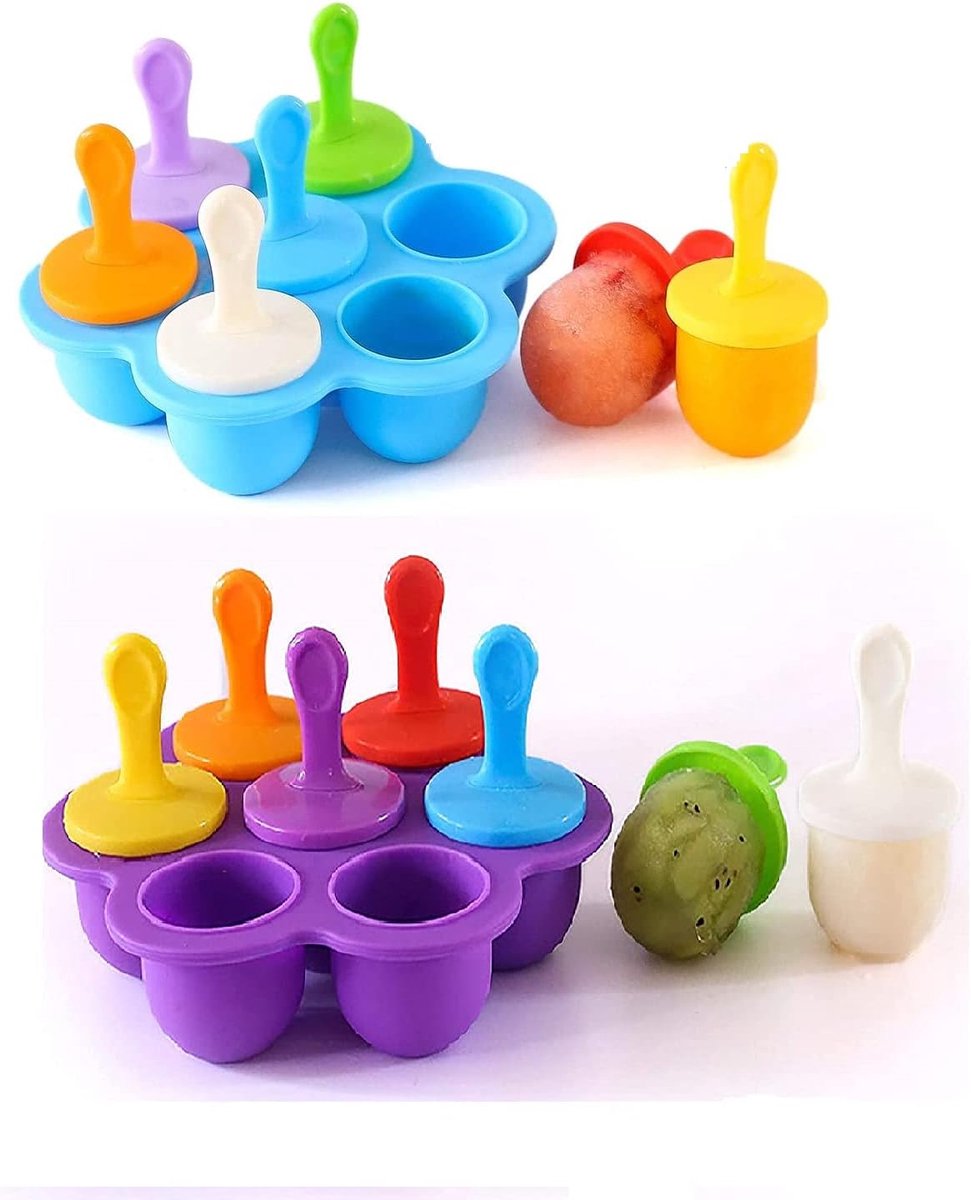 Popsicle moulds set - silicone mini ijslollyvormen - leuke kleuren - veilig en veelzijdig - ShopVlot