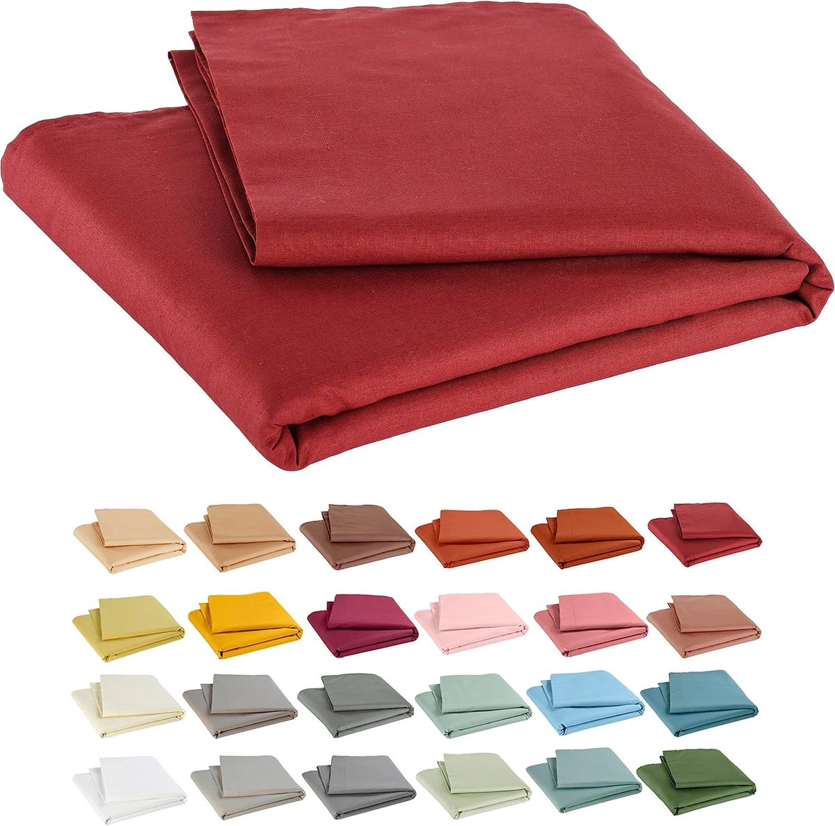 Baby bedlaken 118 x 180 cm - 100% biologisch katoen - wijnrood - ideaal voor warme zomernachten - ShopVlot