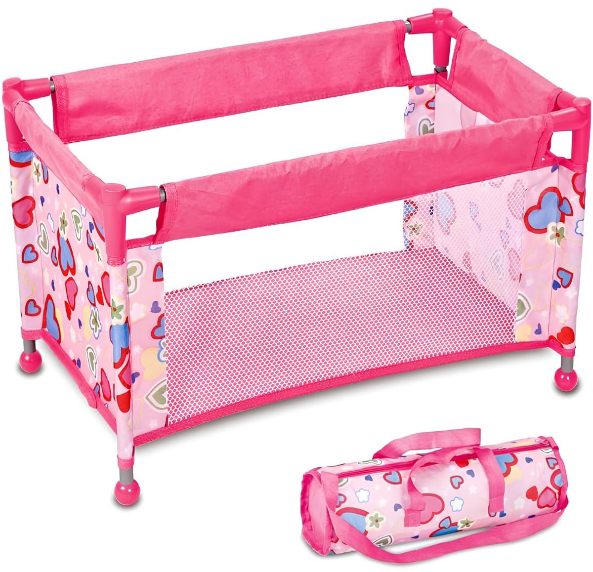 NIVA® Poppenbed - Bed voor Poppen – Poppenbedje voor Speelplezier - Roze - 52cm x 31cm x 31cm