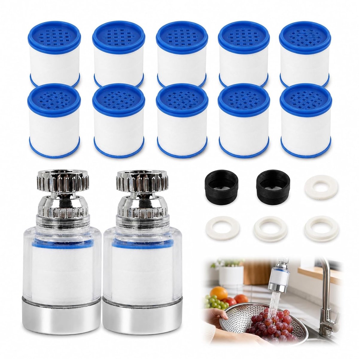Waterfilter 360° - ABS materiaal - gemakkelijk schoon te maken - verbetert waterkwaliteit - ShopVlot