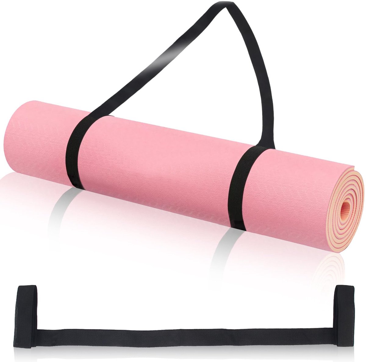 Yogamatdraagriem 3 stuks - Verstelbare katoenen riem - Voor het dragen en organiseren van yogamatten - Zwart - ShopVlot