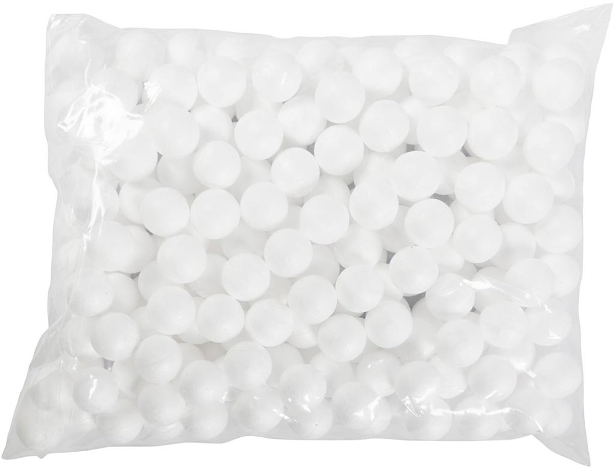 Ballen, d 2 cm, wit, 200 stuk/ 1 doos
