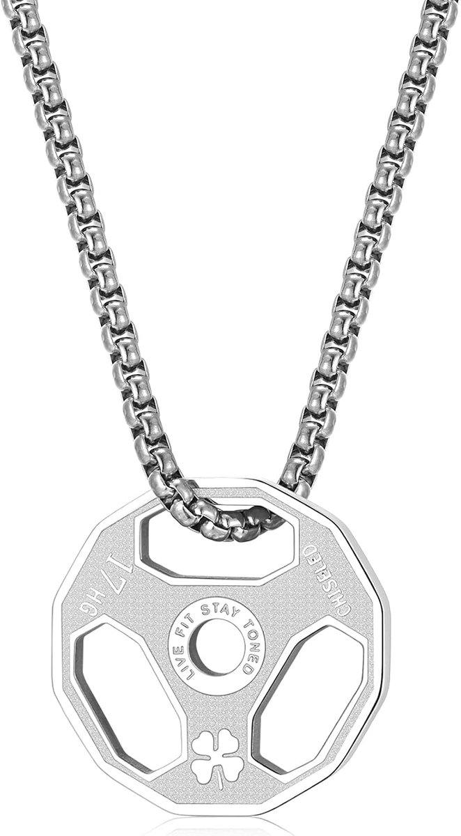 Mannen Vrouwen Halter Hanger Ketting Rvs Koppels Barbell Hanger Fitness Gym Sport Halter Gewichtheffers Barbell Ketting Sieraden