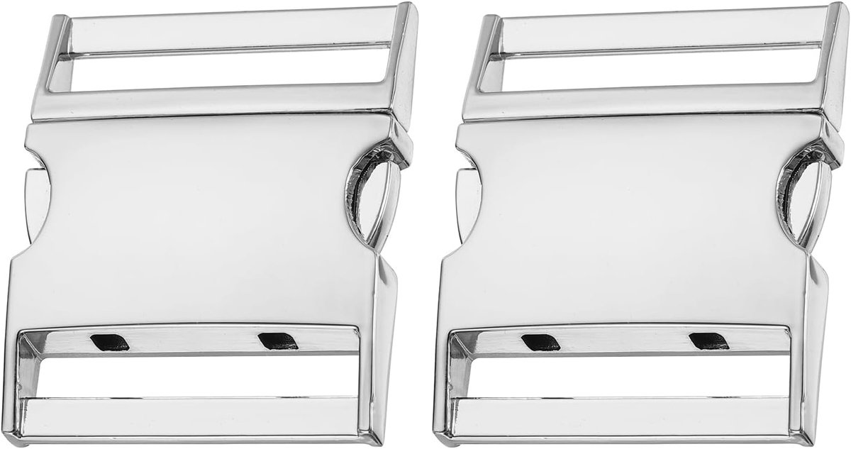 2 stuks snelsluitingen, metalen gespen, 1-1/2 inch (38 mm), zink verstelbaar, snelsluiting, vervangende haaksluitingen voor riemen, rugzakken, lendengordel, halsbanden voor zilver