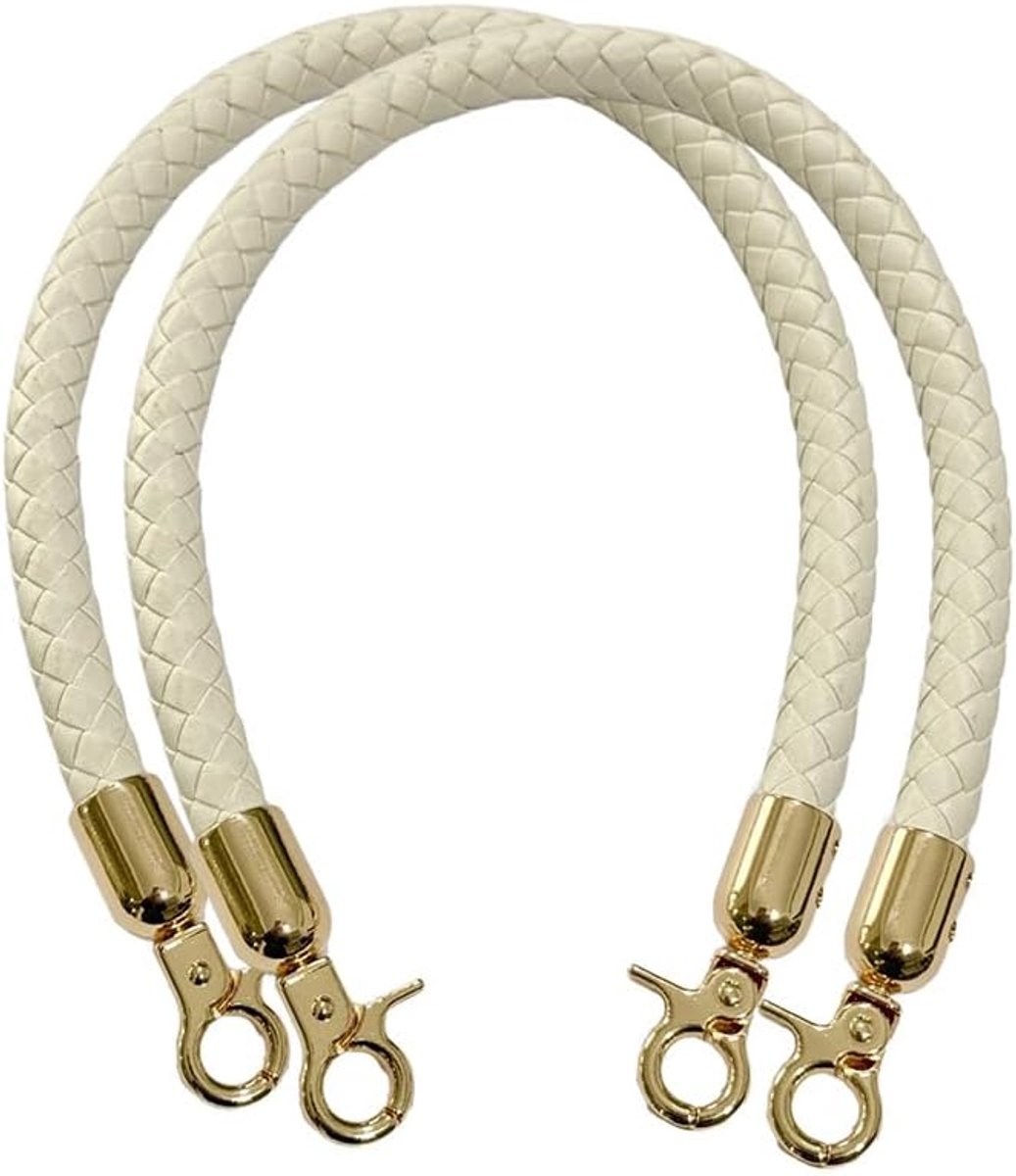 2 stuks tashengsels van PU-leer, 60 cm, om te wisselen, gevlochten PU, doe-het-zelf, vervangende handgrepen, leren riem voor tassen, portemonnee, handtassen, tasriemen, reservehengsels met