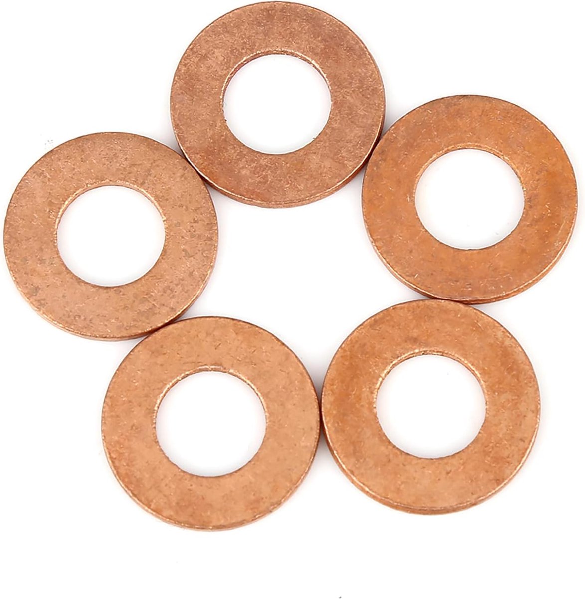 ABSOPRO Koperen sluitring 10 x 21 x 1,5 mm platte afdichting ringos (5 stuks)