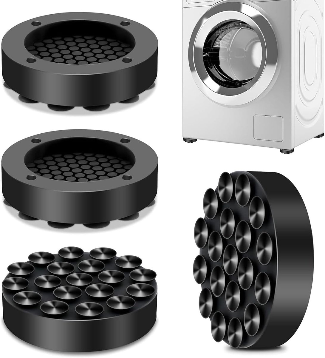 Wasmachine, 4 stuks, wasmachine trillingsdemper, antislipmat, wasmachine-demper, universele wasmachine-dempers voor koelkast, tafel