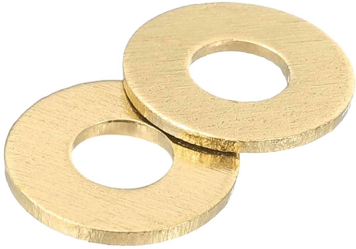 Platte sluitringen, 100 stuks platte afdichtringen van messing, 10 mm OD 0,8 mm dikke metalen ringafdichting voor schroeven en moeren