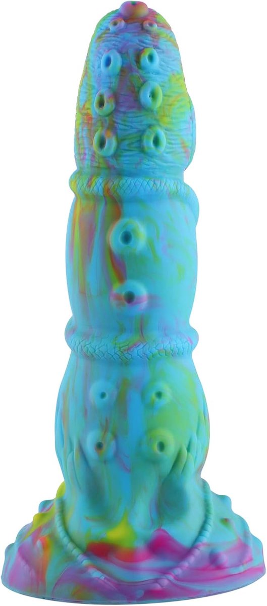 Dildo 22cm - Octopussy - Blauw/groen - Suction cup voor handsfree gebruik - SnelShoppen