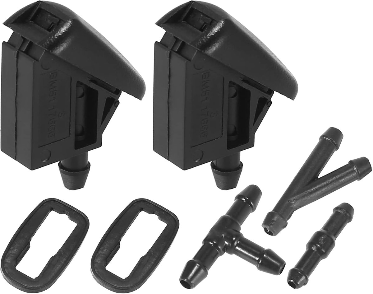 2 stuks ruitensproeiers voor Ford Focus Mondeo C-Max ruitenwissersproeier met 3 aansluitingen BM51-17666-AB