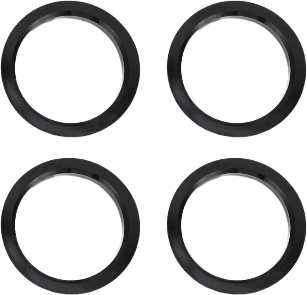 Centric Rings, 60.1mm ID 73.1mm OD Auto Wielnaafringen ABS Kunststof Zwart, 4 stuks | Hub Centric Ringen, ABS Plastic
