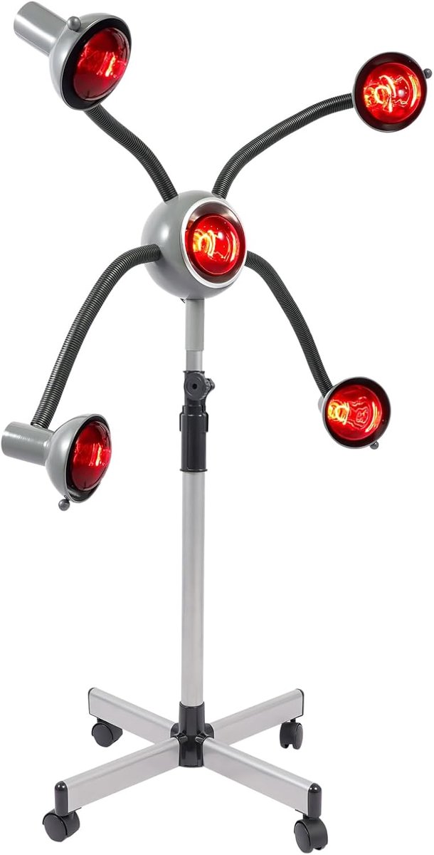 Infrarood warmtelamp 5-kop - hoogte verstelbaar - professionele haardroger - voor optimale haarverzorging - SnelShoppen