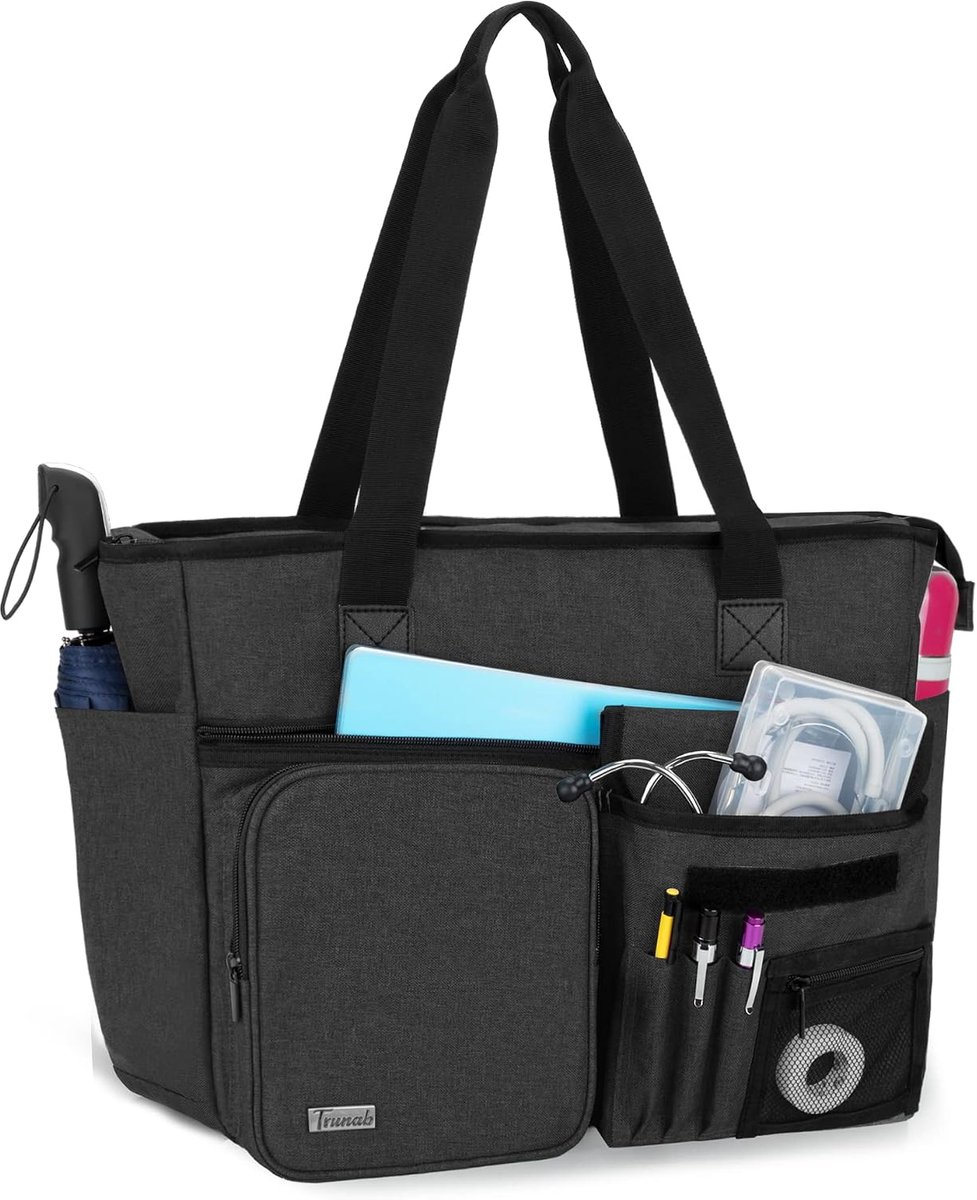Verpleegtas met gevoerde sleeve voor 15,6 inch laptop - veelzijdig met meerdere vakken - ideaal voor thuiszorg en verzorging
