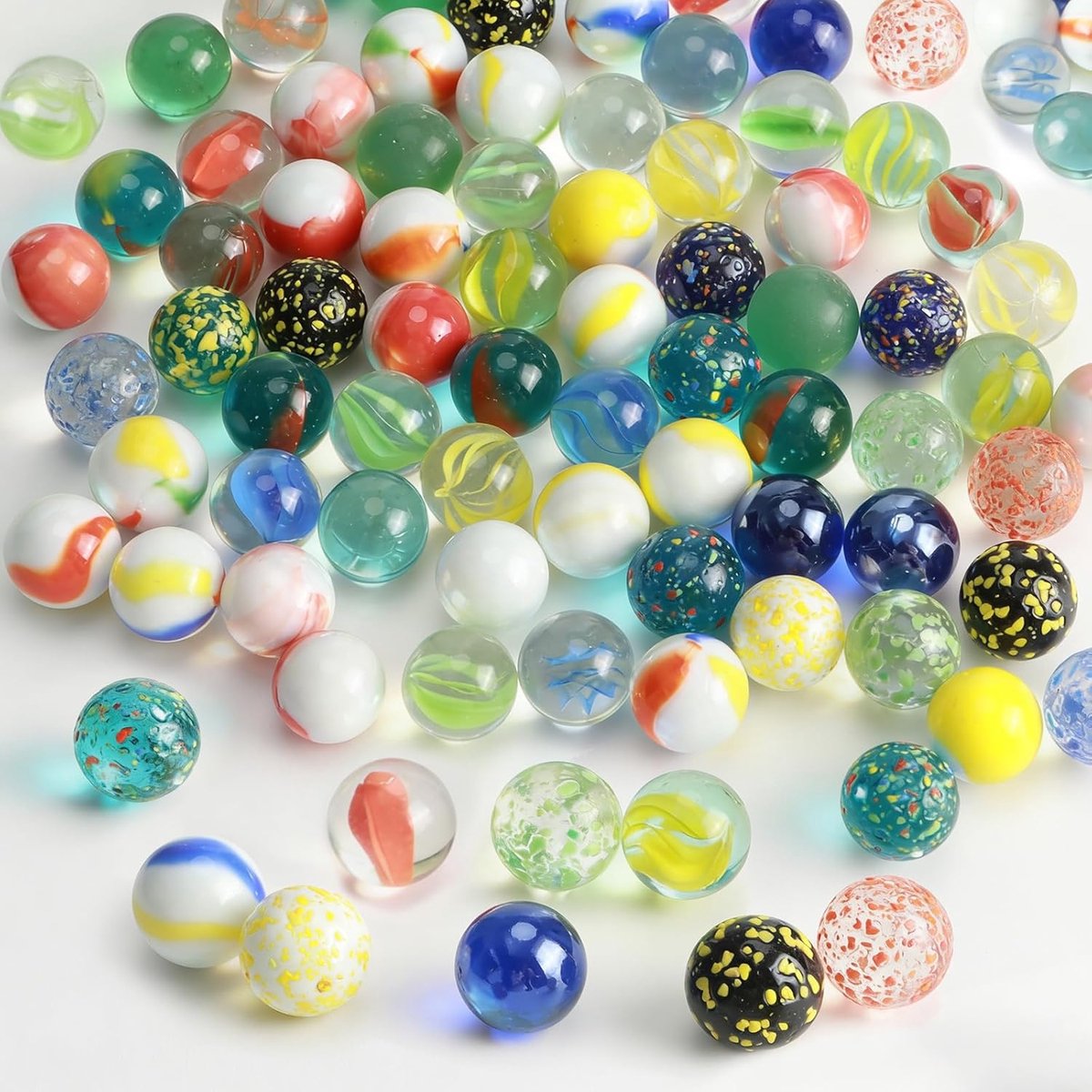 Glasmarbles 16mm - Kleurrijk met unieke patronen - Veilig voor kinderen - Perfect voor spelletjes en knutselen - SnelShoppen
