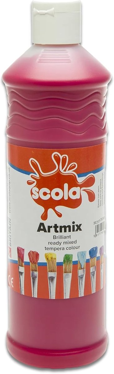 Posterverf 600ml - Kwalitatieve watergedragen verf - Crimson - Direct gebruiksvriendelijk - SnelShoppen