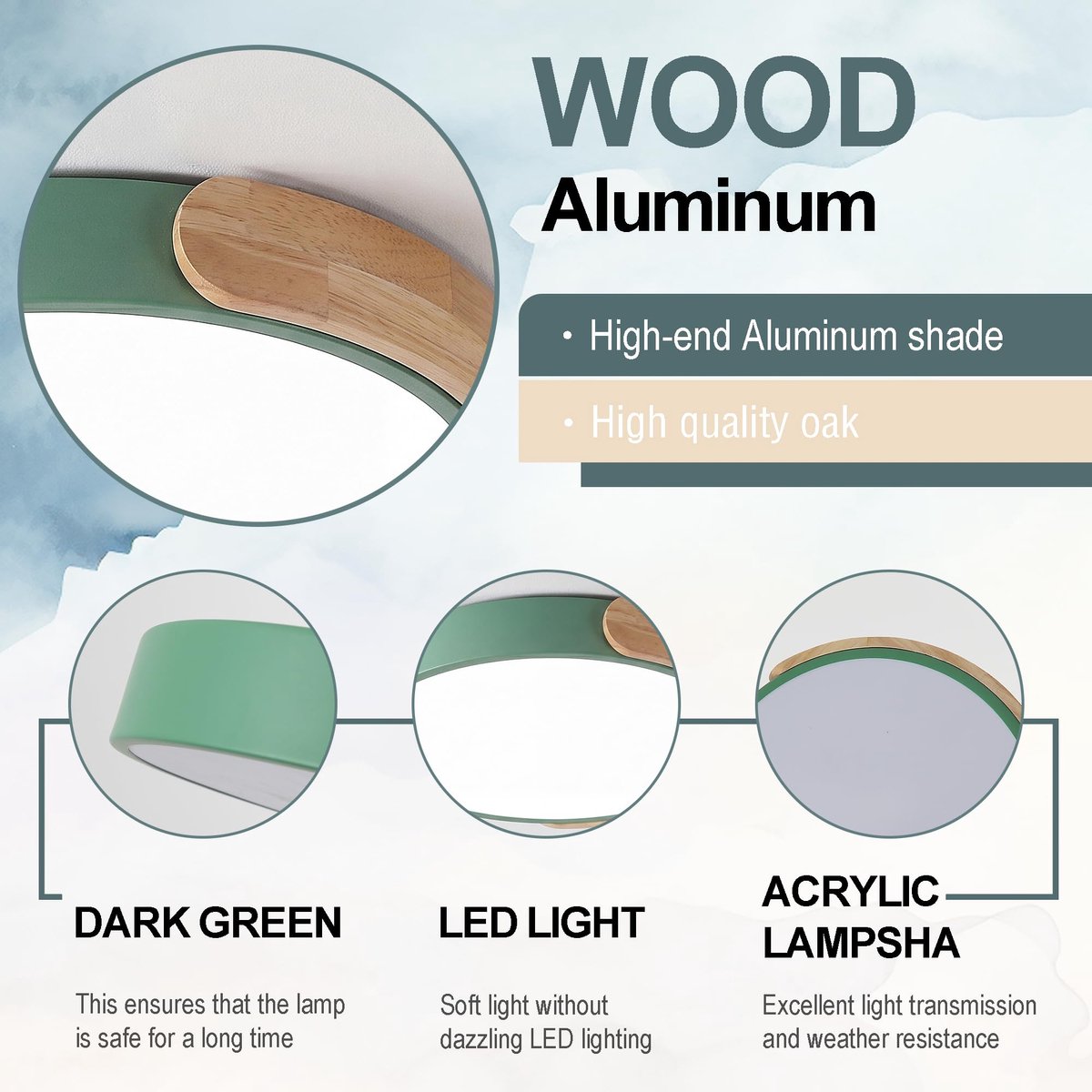 Houten LED Plafondlamp 30cm - Moderne Ronde Lamp - Dimbaar - Perfect voor Slaapkamer - SnelShoppen