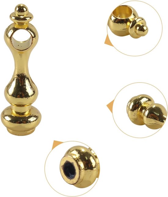 8 stuks metalen spindels Meubelschakelaars, gouden plankrailfittingen, voor balusters, stoelrails, wijnrekken en displaykarren — afbeelding 3