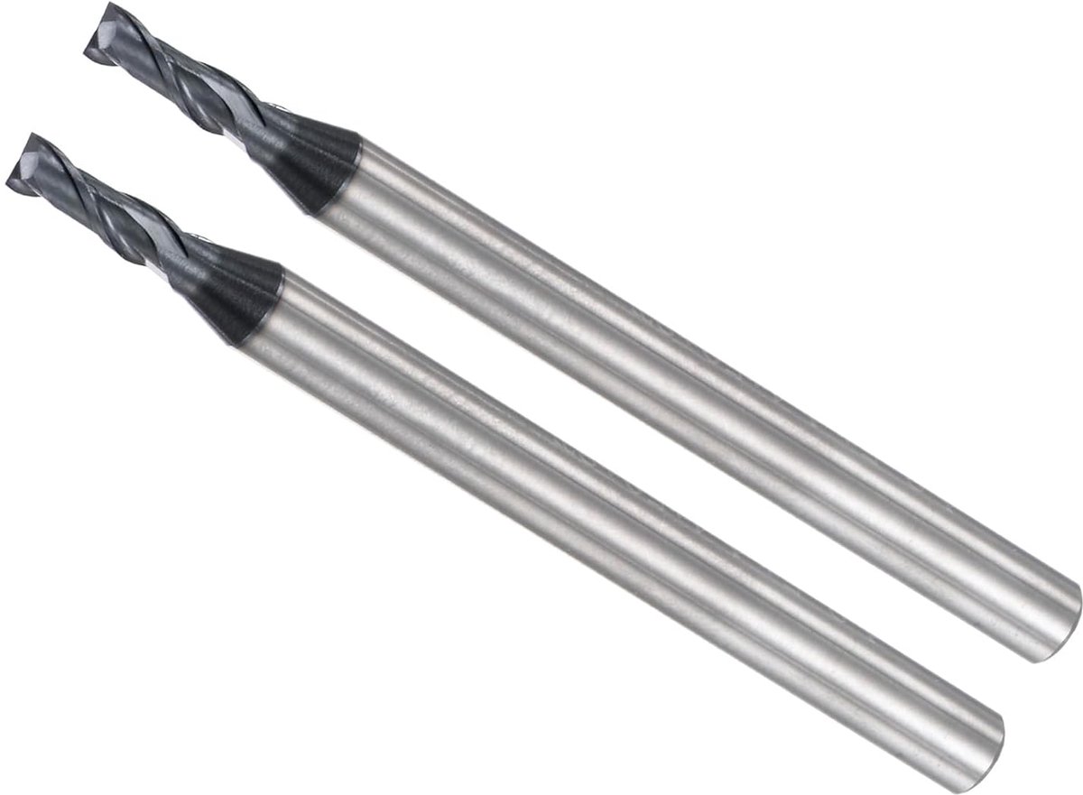 Vierkante frees, snijden 2,5 mm x 8 mm, 4 mm schacht P05 carbide gecoat Altin, 2 fluiten, CNC-freesmachines - (Toepassingen: frezen van gehard roestvrij staal), 2 stuks