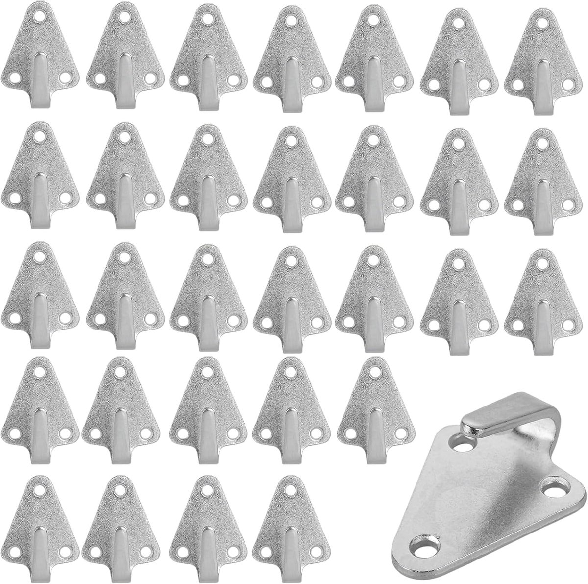 24 stuks zeilhaken met drie gaten, metalen zeilbevestiging, aanhangerhaken, roestvrij stalen spanhaken voor bevestiging van dekzeilen, aanhangernet, bevestigingen van bevestigingshaken