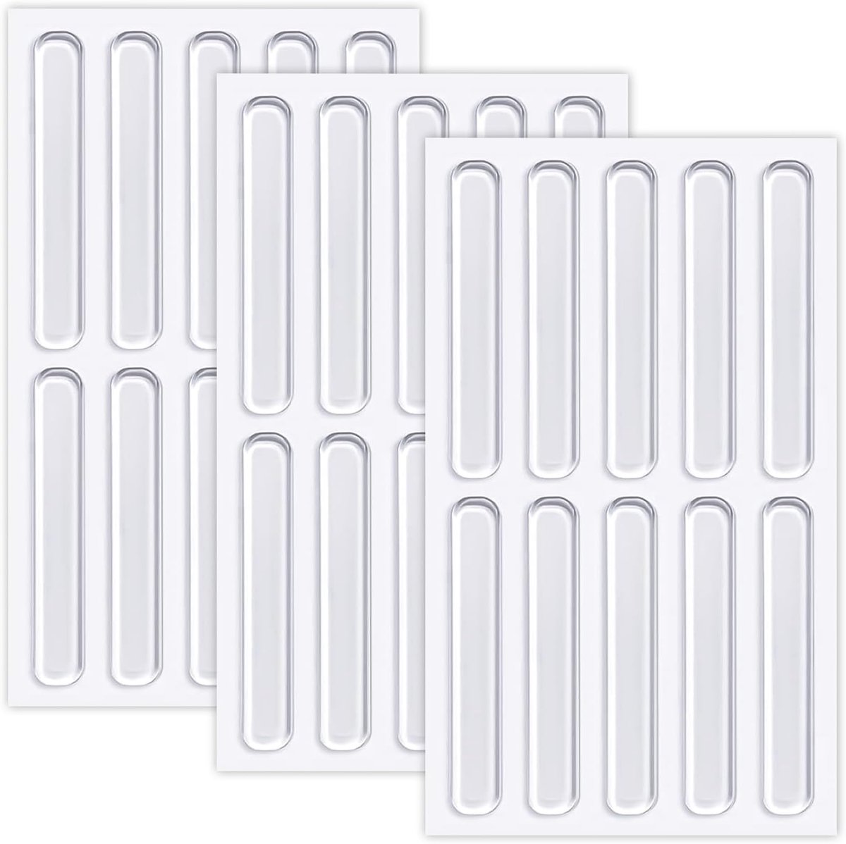 30 Stuks Transparante Meubelbuffers, Siliconen Kastdeur Pads, Helder Zelfklevende Bufferstrips, Deurstoppers voor Bescherming tegen Krassen en Dichtslaan(63x10x2 mm)
