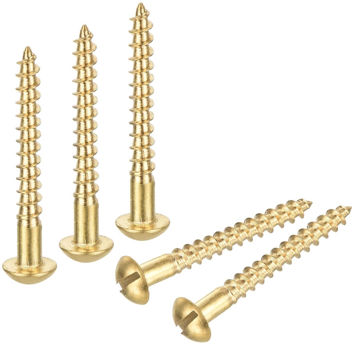 Houten schroeven M3,5 x 30 mm sleuf ronde kop messing zelftappende schroef 30 stuks